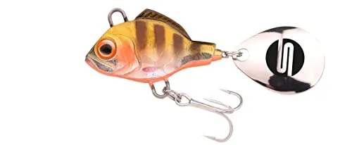 SPRO ASP Spinner UV– Searchbait mit original Gamakatsu Haken zum Angeln auf Raubfisch, Spinnangeln, Gewicht:14g, Farbe:Metal Perch UV