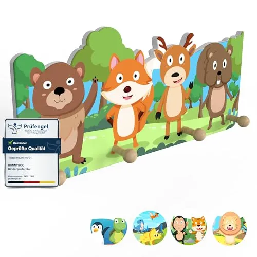 bunnyboo Kindergarderobe aus Holz in grün von bunnyboo