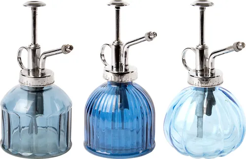 Pflanzensprüher Blau aus Glas -sortiert in 3 Varianten- mit Kunststoff Sprüher