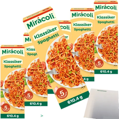 Produktbild Miracoli Spaghetti mit Tomatensauce Klassiker 5 Port. Packung 6x610,4g usy Block