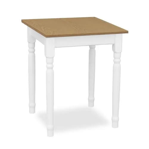Metdrew Esstisch aus Holz | küchentisch 60x60 | holztisch | Tisch mit dekorativen Beinen | Esstisch für 2 Personen | Tisch klein küche | skandinavisch | küchentisch weiß | Tischplatte: Eiche Hell