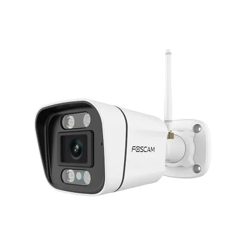 Foscam V5P 5 MP Dual-Band WLAN Überwachungskamera - Hochauflösendes Video, integrierter Scheinwerfer und Alarmsirene, ideal für Sicherheit bei Tag und Nacht