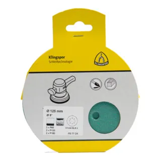 Klingspor PS 77 CK Schleifmittel (Set), 125 mm Lochform GLS5, SB-verpackt im Reiter
