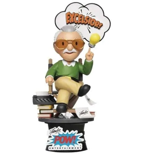 Beast Kingdom - Figur Stan Lee Pow! - Handbemalte Figur von Stan Lee, ca. 18 cm groß. Einzigartiges Design im Regiestuhl, ideal für Marvel-Fans und Sammler. Bringt den Charme des legendären Schöpfers in jedes Zuhause.