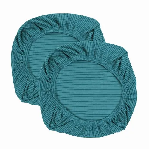 Yikko Elastic Stretch Spandex Stuhl Sitzbezüge Schonbezüge Waschbare Passform für Bürostühle, Esszimmerstühle, Bar Hochzeitsfeier Dekor (2, Blau)