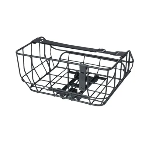 Basil Portland Fahrradkorb MIK, 25 l - Mattschwarz, Abnehmbar, Robust und Stilvoll - Fahrradkorb aus mattschwarzem Aluminium mit 25 l Volumen, inklusive abschließbarer MIK-Adapterplatte für einfaches Anbringen und Abnehmen. Ideal für Einkäufe und Ausflüge.