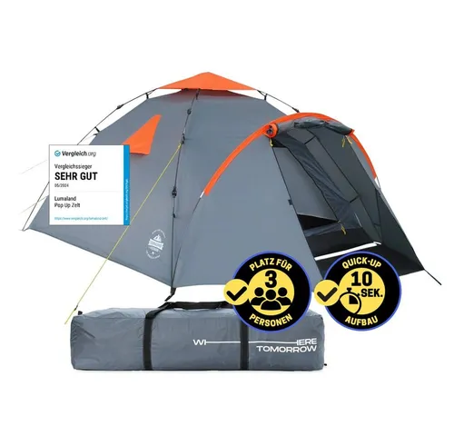 Pop-Up-Familienzelt für 3 Personen - Schnellaufbau - Zelt für Camping und Festivals, leicht aufzustellen in nur 10 Sekunden, ideal für Familienabenteuer und Outdoor-Aktivitäten.
