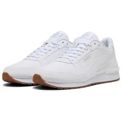 PUMA Unisex ST Runner V4 L Sneaker, White-Glacial Gray-Gum, 47 EU - Herren-Outdoor-Fitnessschuhe mit verantwortungsvollem Leder, zeitlosem Design und SoftFoam+ Einlegesohle für erstklassigen Komfort bei jedem Schritt.