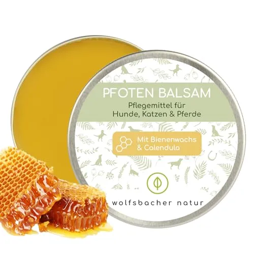 Pfotenbalsam mit Bienenwachs für Hunde und Katzen | Spürbar weichere Pfötchen | 100% natürliche Inhaltsstoffe | Pflegt rissige und spröde Pfoten im Winter - Nasenbalsam ohne Parfum