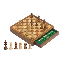 Luxus Schachspiel - Standard Breite 30 cm - Gesellschaftsspiel mit Design Staunton Figuren aus Sheesham und Buchsbaum, ideal für Schachliebhaber und elegante Spielabende.