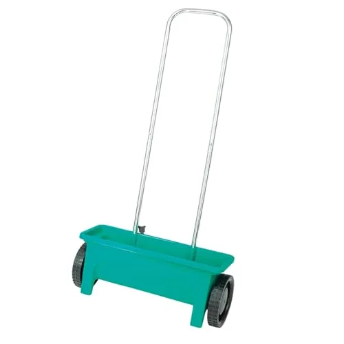 Greenmill GR0030 Streuwagen 12L - Streumaschinen mit 12L Fassungsvermögen und großen 18,5 cm Rädern für mühelosen Transport. Ideal für Düngemittel und Grassamen, ergonomisch und langlebig.