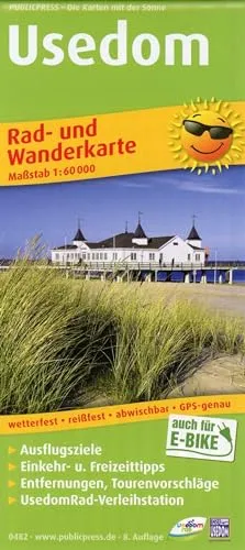 Produktbild Usedom: Rad- und Wanderkarte mit Ausflugszielen, Einkehr- & Freizeittipps, wetterfest, reissfest, abwischbar, GPS-genau. 1:60000 (Rad- und Wanderkarte: RuWK)
