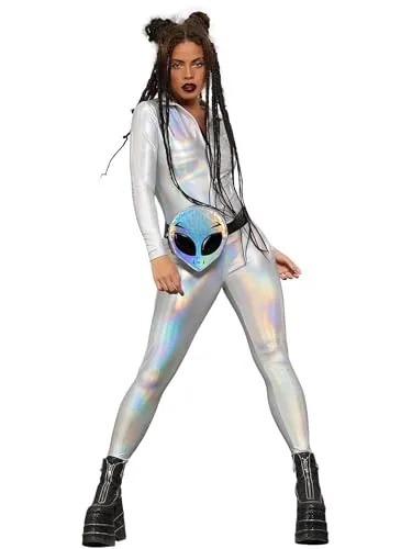 Smiffys Fever Miss Whiplash Mirror Holographic Costume von Smiffys