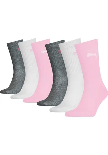 PUMA Socken PUMA JUNIOR CREW SOCK 6P ECOM (6-Paar, 6 Paar) gepolsterte Sohle für zusätzlichen Komfort