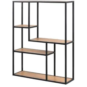 AC-Design Wandregal Seaford, schwarz / wildeiche in beige von AC-Design