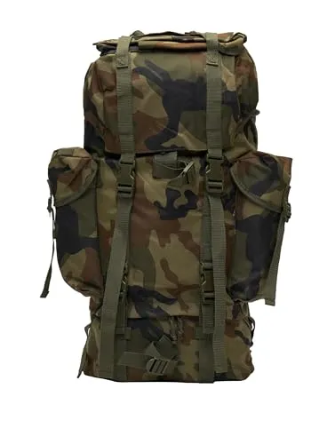 Bundeswehr Kampfrucksack 65 l - Outdoor Rucksack für Trekking und Wandern - Robuster 65 l BW Rucksack mit Wasserabweisung, ideal für Outdoor-Aktivitäten. Ausgestattet mit Hüftgurt und 4 Taschen für optimale Organisation.