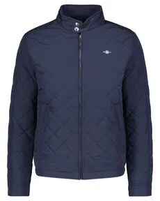 GANT Herren Quilted Windcheater Jacke, Evening Blue - Funktionsjacken mit Rautensteppung, verstellbaren Abschlüssen und schrägen Pattentaschen für optimalen Windschutz und stilvolles Design.