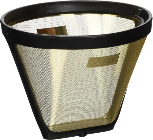 Küchenprofi Korbfilter cilio Gold Größe 2 - Kaffeezubehör & Espressozubehör, eleganter Kaffeefilter in schwarz/gold für perfekten Kaffeegenuss und einfache Handhabung.