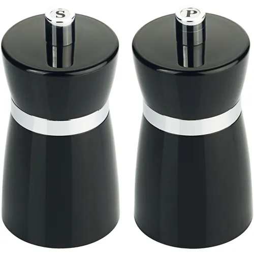 Salz- und Pfeffermühlen-Set, 2er Set aus schwarzem Acryl