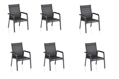 KETTLER Garten-Essgruppe Basic Plus Premium - 6er Set - Praktisches 6er Set Stapelsessel Basic Plus Premium in anthrazit. Ideal für Terrasse und Garten, bietet höchsten Komfort und lässt sich platzsparend verstauen. Robuste Materialien garantieren Langlebigkeit und Witterungsbeständigkeit.