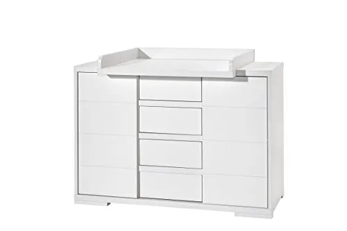 Schardt - Wickelkommode Maxx Weiß - 100 x 126 x 53cm (HxBxT) - inkl. 2 Türen und 4 Schubläden