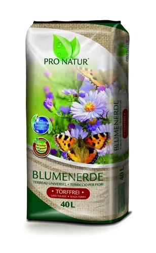 Pro Natur Blumenerde 40L - Pflanzenerde, Gartenbedarf, Topferde, Erde