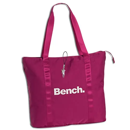 Bench Damen Schulter Tasche Shopper 43 x 40 cm (Azalee) - Damen-Shopper mit großem Hauptfach und Reißverschluss, ideal für den Alltag. Stylisches Nylon-Design in Azalee, perfekt für modebewusste Frauen.