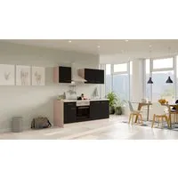 Flex-Well Exclusiv Küchenzeile Lara 210 cm Anthrazit - San Remo Eiche