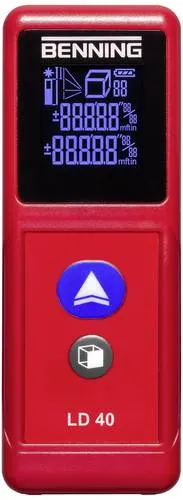 Benning LD 40 Laser-Entfernungsmessgerät (050500) - Messgeräte für präzise Entfernungsmessung, Flächen- und Volumenberechnung – handlich, kompakt und einfach zu bedienen für schnelle Ergebnisse.