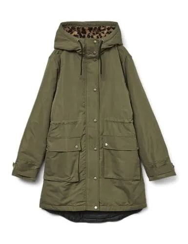 Vero Moda VMSAVANNE COAT GA BOO - Modischer Langmantel in Grape Leaf - Funktionsjacke mit pflegeleichtem, wärmendem Material, hochschließendem Kragen und praktischen aufgesetzten Taschen – ideal für stilbewusste Frauen.