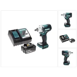 Makita DTW 300 RM1 Schlagschrauber 18 V - Akkuschrauber mit 330 Nm maximalem Drehmoment, bürstenlosem Motor und 4,0 Ah Akku für kraftvolle Anwendungen und lange Laufzeiten.