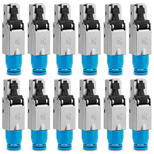 Netzwerkstecker RJ45 Stecker Cat8 CAT8.1 12 Steckverbinder werkzeuglos geschirmt