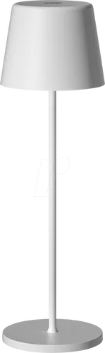 tint Smarte LED-Tischleuchte Dalia Weiß - RGB Farbwechsel für stimmungsvolle Beleuchtung - Moderne Tischleuchte für Innen und Außen, mit 6 vorprogrammierten Lichtszenen und Sprachsteuerung via Alexa. Ideal für stimmungsvolles Licht und flexible Platzierung dank Akkubetrieb.