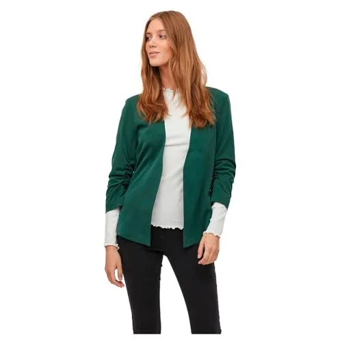 Vila Damen Viher New Blazer in Pineneedle - Eleganter 3/4 Blazer für Damen mit Stretchanteil, ideal für einen stilvollen Look im Büro oder bei besonderen Anlässen.