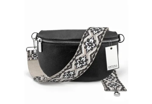 ARTVALL Umhängetasche Echtleder Damen Schwarz