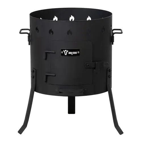 BBQ-Toro Kazan Ofen Ø 40 cm - Außenküchen | Vielseitiger Gulaschkessel und Feuerstelle, ideal zum Kochen, Braten und Grillen im Freien, mit stabilem Design und praktischem Ascheschubkasten.