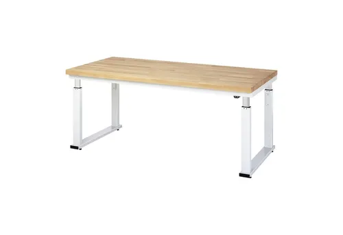 Rau Werkbank Serie adlatus 600 - Elektrisch höhenverstellbar - Reihenwerkbank mit 4 cm starker Buche-Massiv-Platte, ideal für ergonomisches Arbeiten dank elektrischer Höhenverstellung. Made in Germany, stabil und langlebig.