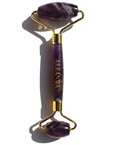 ARI ANWA Skincare® Amethyst Roller - 100% Amethyst für strahlende Haut - Massagestein zur natürlichen Hautstraffung und Entspannung der Gesichtsmuskulatur. Verbessert die Durchblutung und reduziert Falten für ein jugendliches Hautbild.
