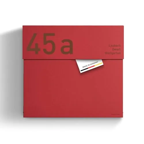 Radius® Designer Briefkasten Edelstahl in rot von Radius