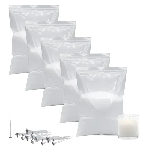 Spetebo Paraffinwachs weiß unparfümiert hochwertig mit 50 Dochten