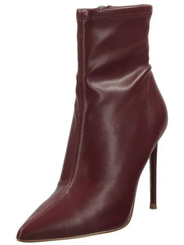 Steve Madden Vanya Stiefelette aus Kunstleder - Bordeaux - Größe 39 - Elegante Stiefelette von Steve Madden mit Pfennigabsatz und spitzer Zehenpartie. Perfekt für besondere Anlässe, sorgt sie für einen schlanken Fuß und zieht alle Blicke auf sich.