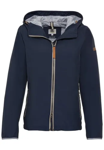camel active Damen Leichter Windbreaker aus recyceltem Polyester Dunkelblau - Funktionsjacke mit hochgeschlossenem Kragen, wasserabweisend und winddicht, ideal für aktive Frauen, die Wert auf Nachhaltigkeit legen.