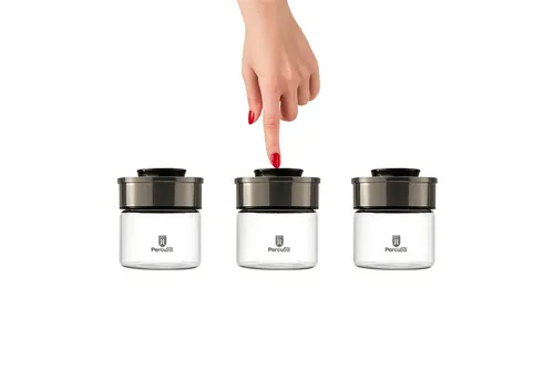 BURI Vorratsglas 3x Vakuum Vorratsdosen Glas 450ml Vorratsgläser Vakuumdeckel luftdicht, Glas