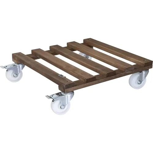 Wagner-System Pflanzenroller Gigant, 250kg Tragkraft aus Buche - Körbe, Blumentöpfe, -kästen & Untersetzer. Robuster Pflanzenroller aus massivem, lasiertem Buchenholz mit 250 kg Tragkraft und 4 Lenkrollen für flexible Nutzung in Innen- und Außenbereichen.