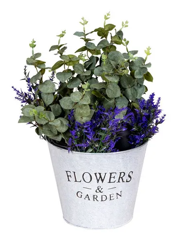 Levandeo® Kräutertopf, Eimer H21cm Metall Garten Pflanztopf Blumenkübel Vintage Shabby Chic