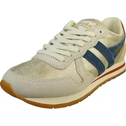 Gola Damen Low Sneaker Daytona Blaze CLB338 Goldfarben - Schnürer aus hochwertigem Kunstleder in Goldfarben, atmungsaktiv und ideal für Freizeitaktivitäten, mit abriebfester Gummisohle für extra Halt.