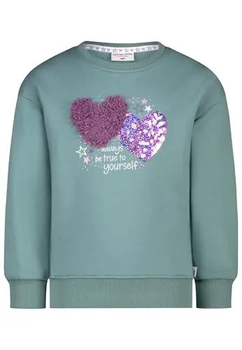 Sweatshirt mit Glitzer und Chiffon Herz für Mädchen von SALT AND PEPPER