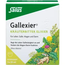 Gallexier Kräuterbitter Elixier Salus Flü.z.E. 3X20 ml