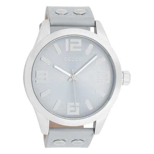 OOZOO Quarzuhr C1089 - Elegante Damenuhr mit Lederarmband - Damenuhren mit Ø 46mm, spritzwassergeschützt und stilvollem grauen Zifferblatt. Perfekt für jeden Anlass.