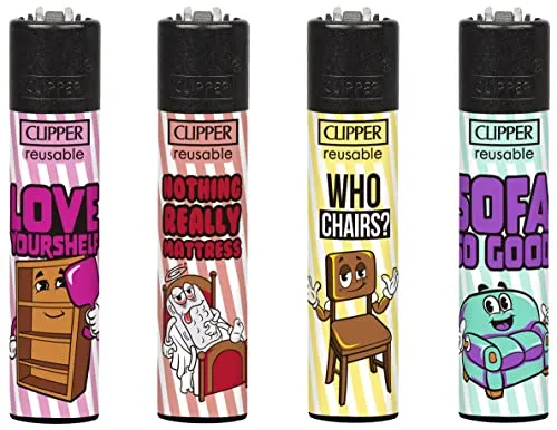 Clipper Feuerzeug 4er Set: (Slogan 48) von sunmondo